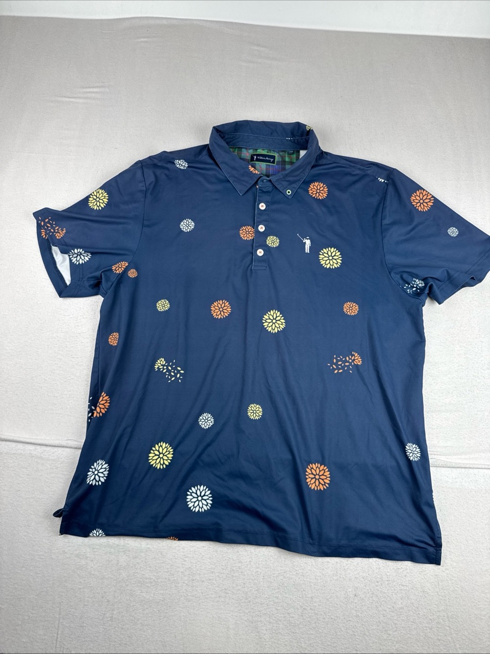 William Murray Geometric Print Floral Stretch Performance Golf Polo Men’s XL